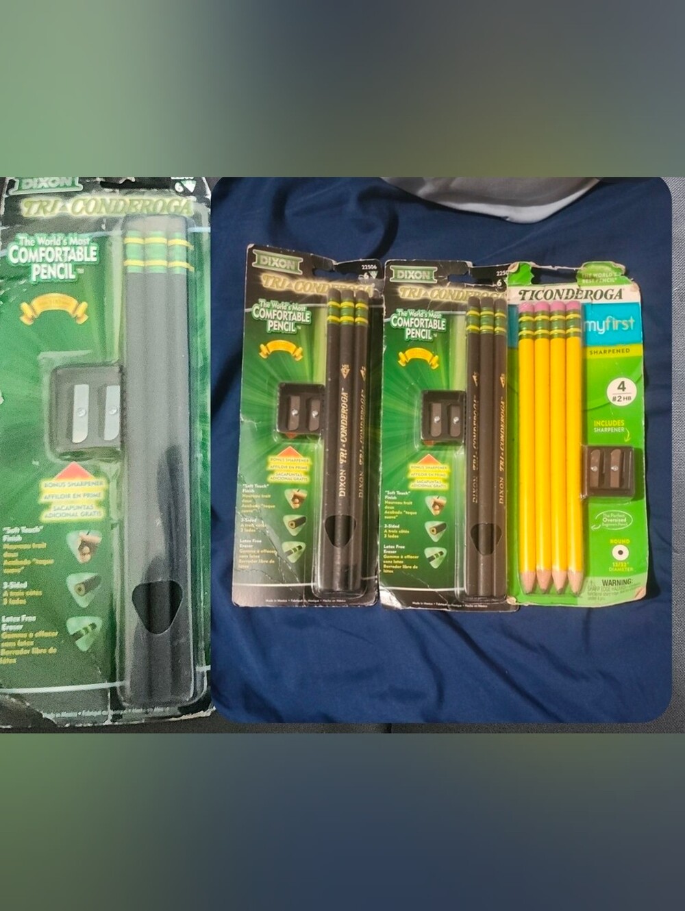 4 packs ticonderoga Tri-Comfort Pencils Pack - Includes Sharpener